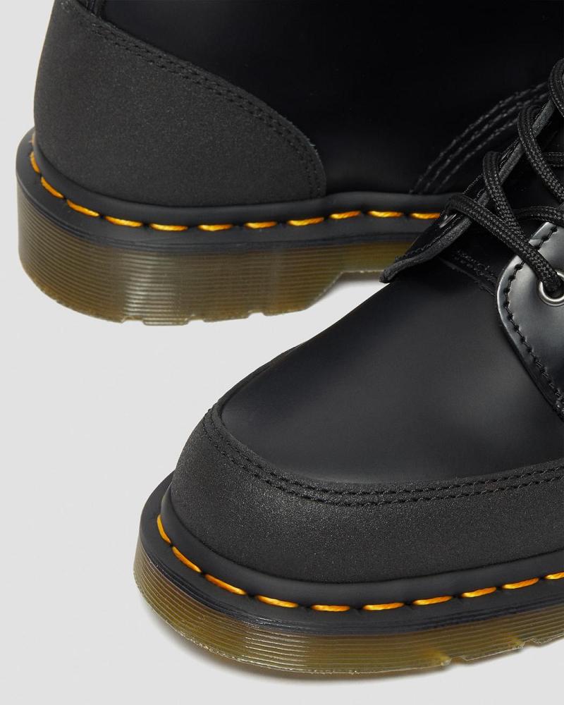 Black Women's Dr Martens 1460 Guard Panel Leather Lace Up Boots | CA 164TCE